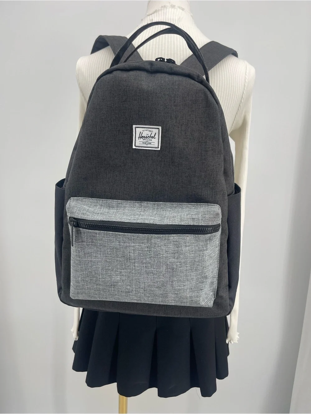 Herschel Nova Mid-Volume Two-Tone Charcoal Grey Backpack Trendy Classic Quality